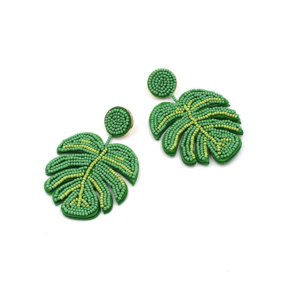 Boho Statement Stud Earrings Jewelry for Women Flower Cherry Beads Charm Piercing Woman Earring Accessories Bijouterie Bohemia