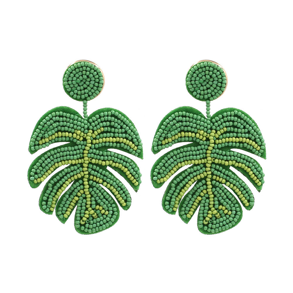 Boho Statement Stud Earrings Jewelry for Women Flower Cherry Beads Charm Piercing Woman Earring Accessories Bijouterie Bohemia