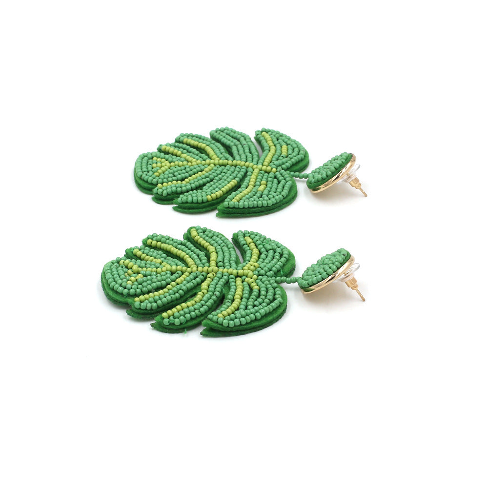 Boho Statement Stud Earrings Jewelry for Women Flower Cherry Beads Charm Piercing Woman Earring Accessories Bijouterie Bohemia