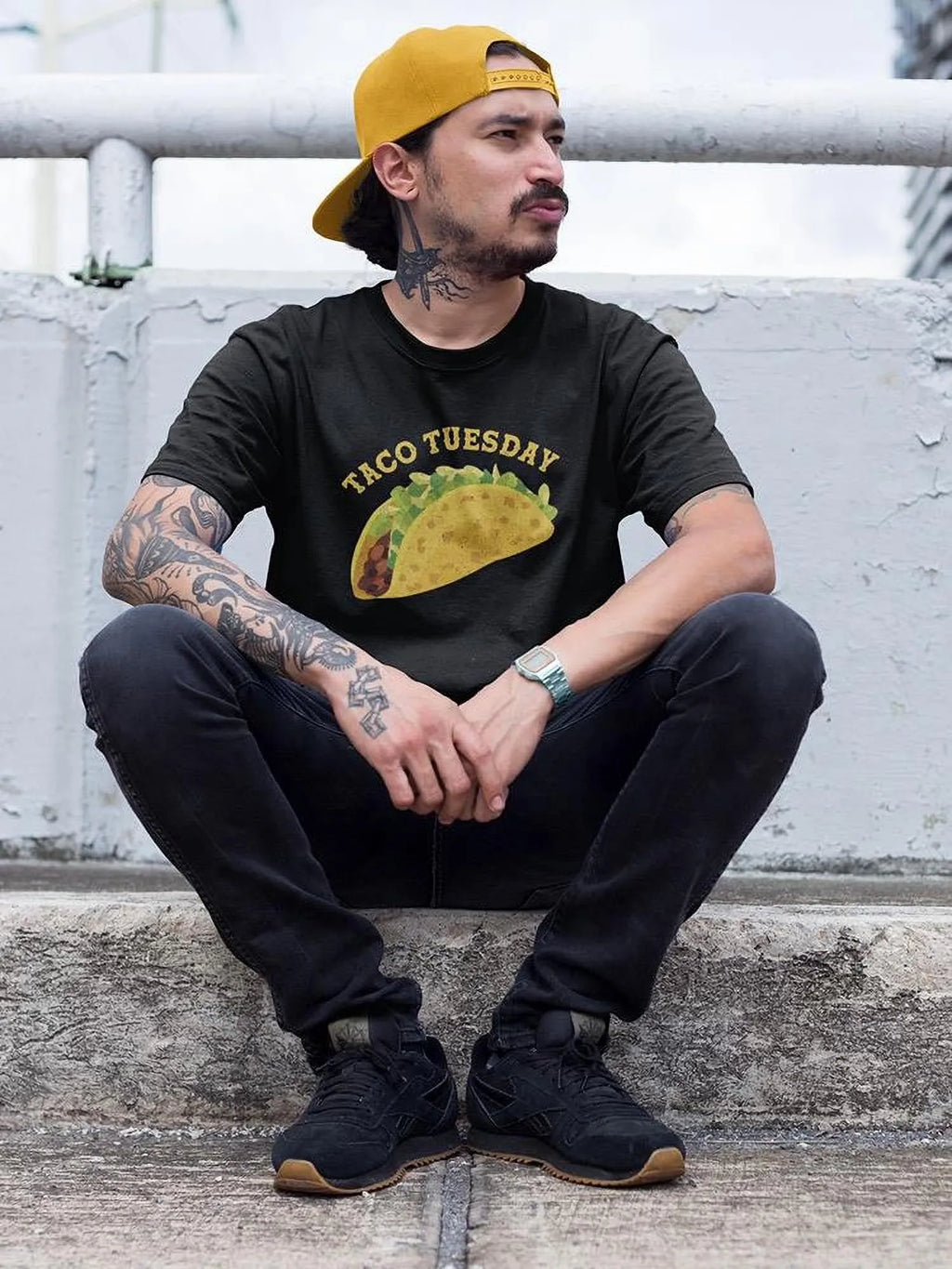 Taco Tuesday Graphic Tee For Men Funny Food Lover Short Sleeve Crewneck Cotton T-Shirt
