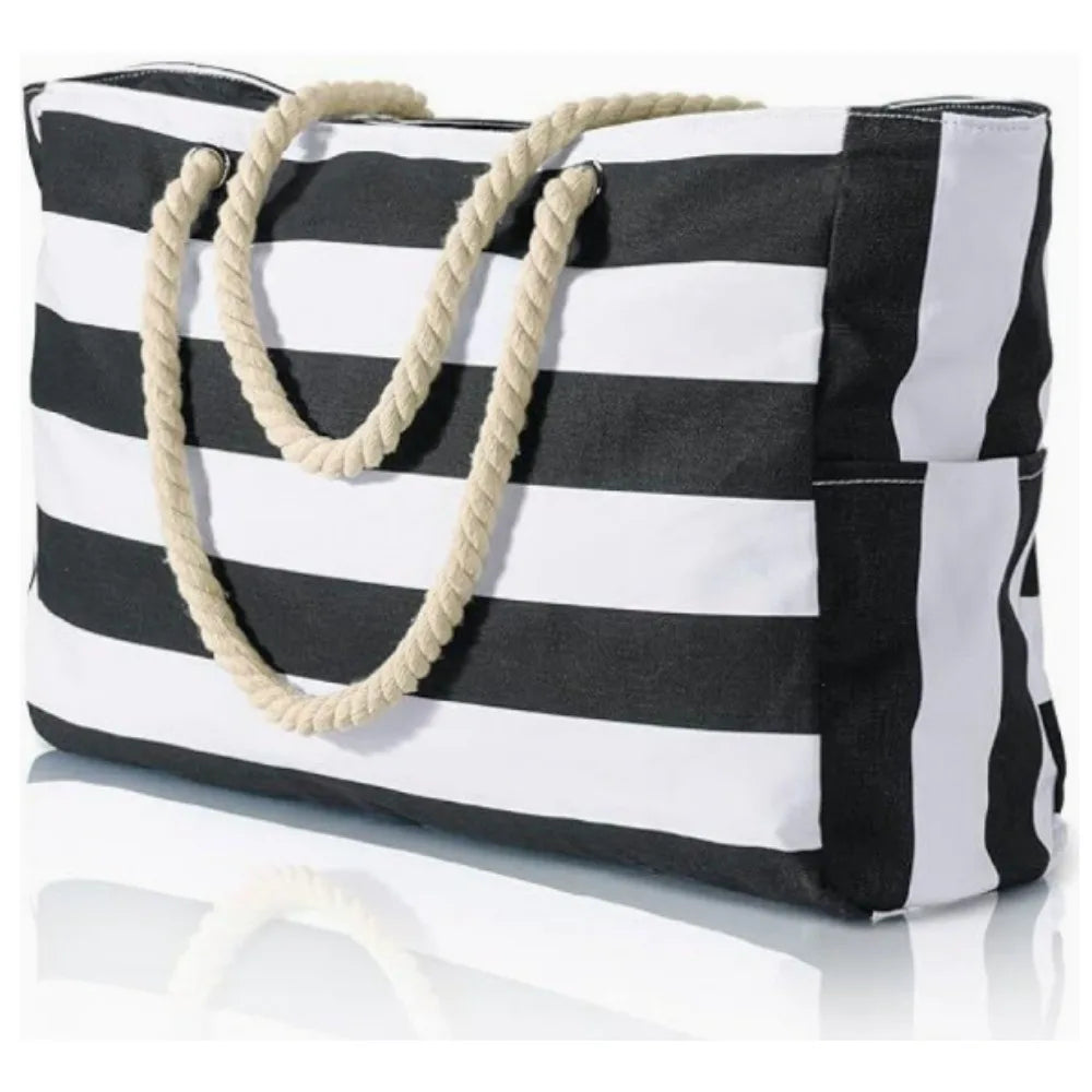 Becokan Beach Bags for Women Large Waterproof Beach Tote Bag Zipper Beach Bags Waterproof Sandproof Swim Pool Bag Large Tote