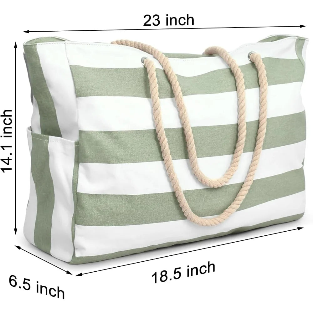 Becokan Beach Bags for Women Large Waterproof Beach Tote Bag Zipper Beach Bags Waterproof Sandproof Swim Pool Bag Large Tote